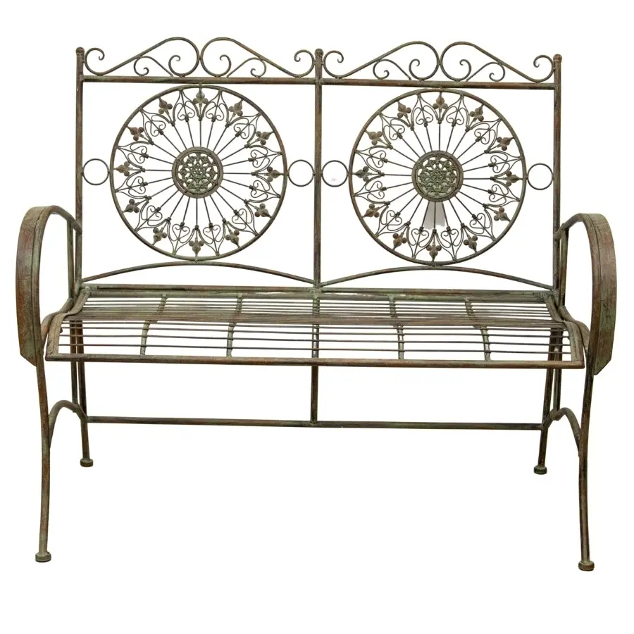 Mandala Design Metal Garden Bench