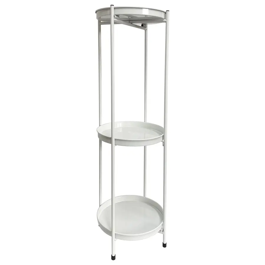 Willow & Silk 3-Shelf 81cm White Round Metal Pot/Planter Stand