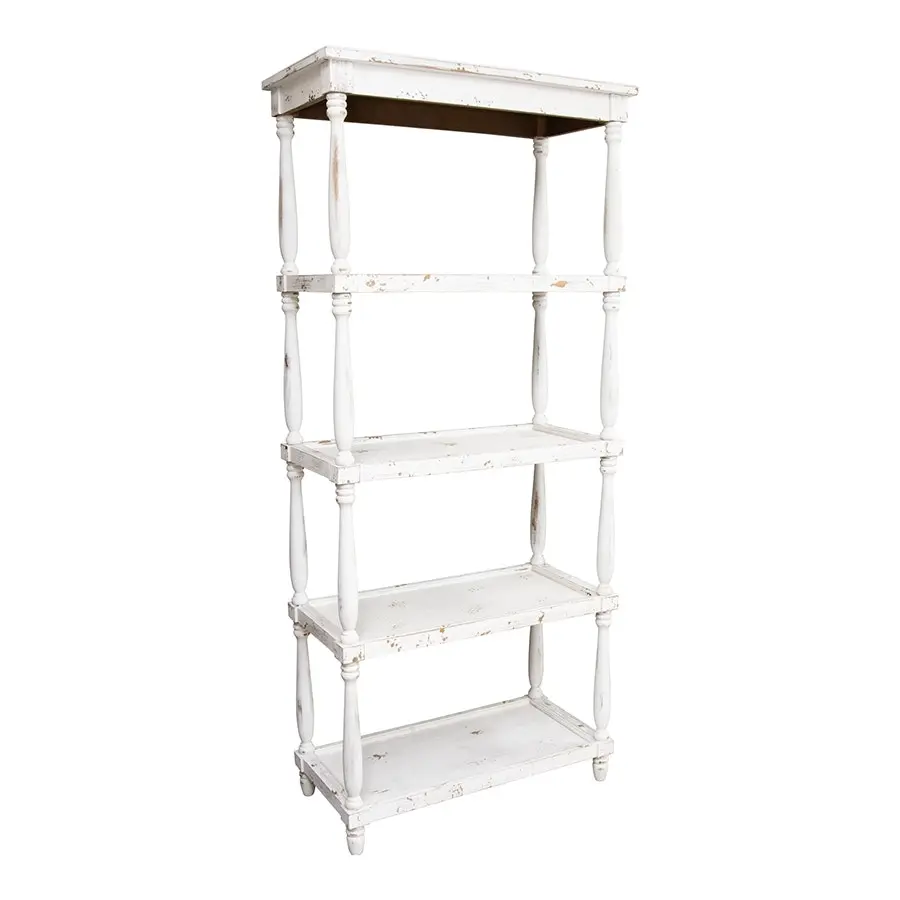 Willow & Silk Wooden 180cm White 5-Tier Display Shelf/Organiser