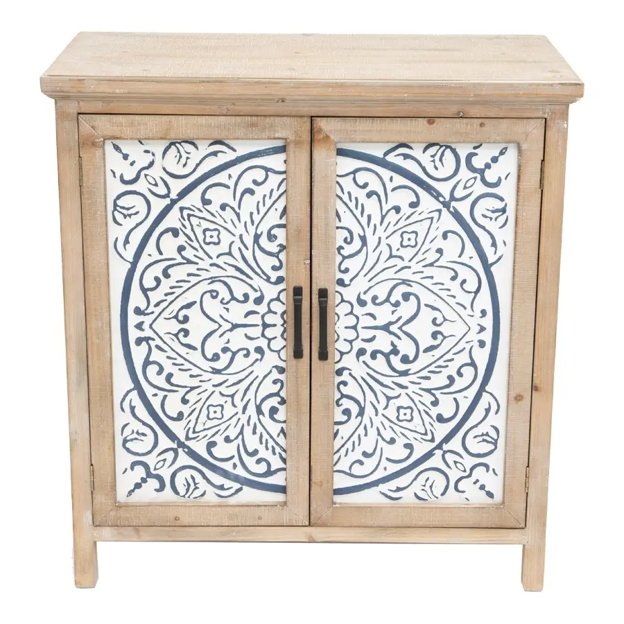 Willow & Silk  Wooden 81.5cm Mandala Double-Door Cabinet/Organiser