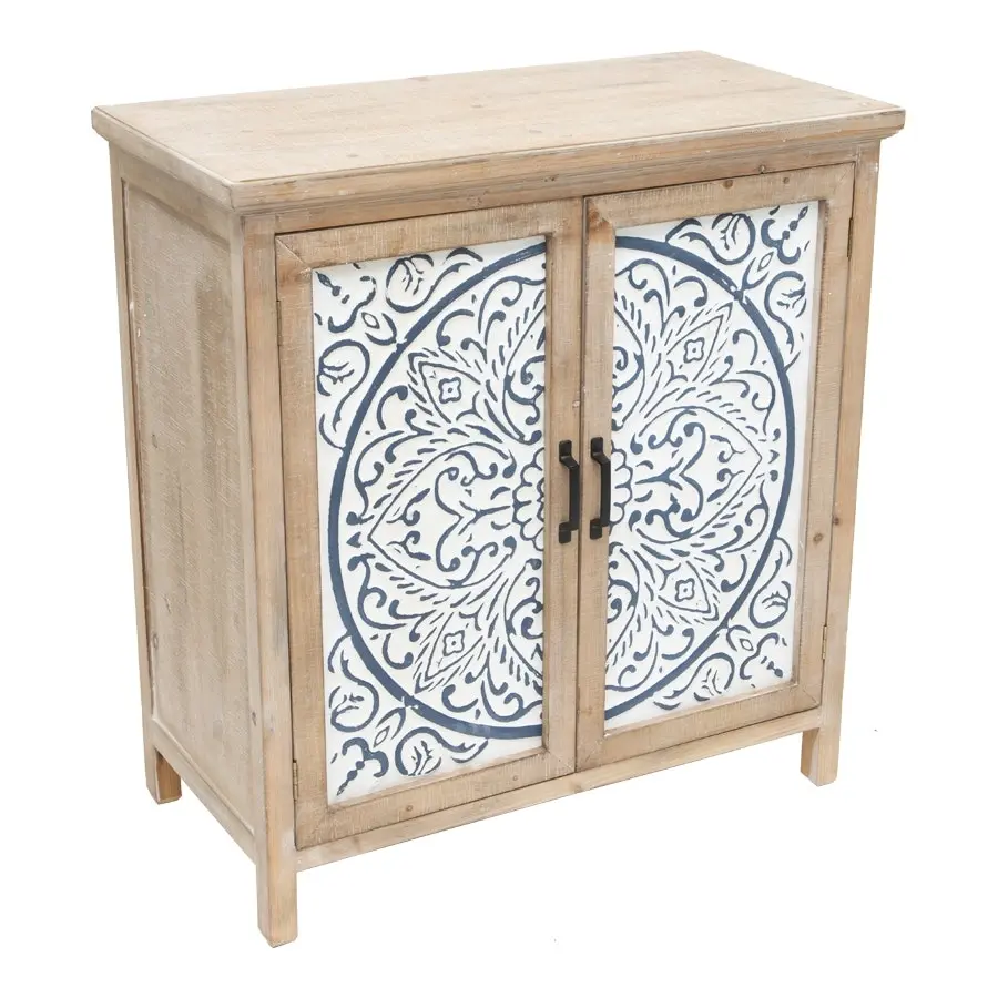 Willow & Silk  Wooden 81.5cm Mandala Double-Door Cabinet/Organiser