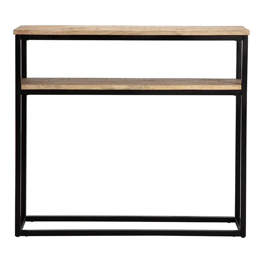 Willow & Silk Wood/Metal 90cm Room/Hallway Console Table w/ Shelf