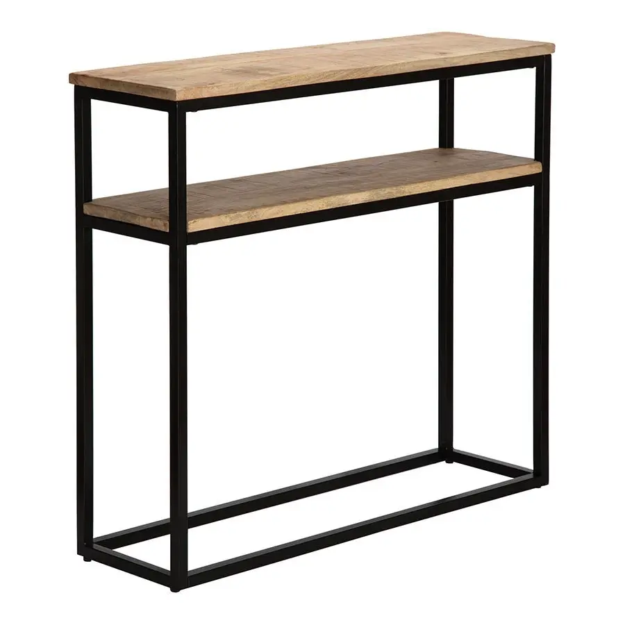 Willow & Silk Wood/Metal 90cm Room/Hallway Console Table w/ Shelf