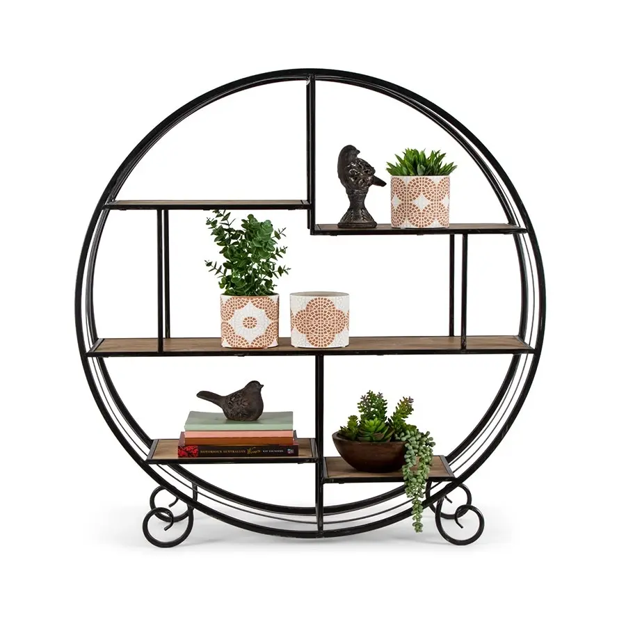 Willow & Silk Metal 90cm Round 5-Shelf Floating Floor Rack/Organiser