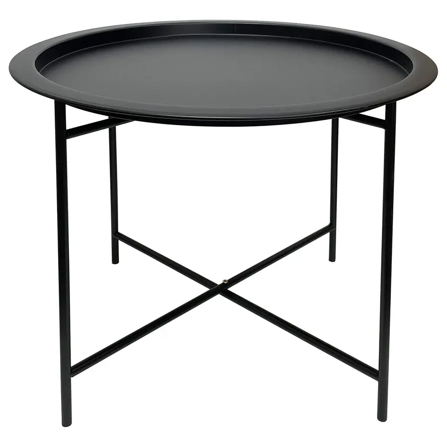 Willow & Silk Round 47cm Iron Black Stool/Coffee Table