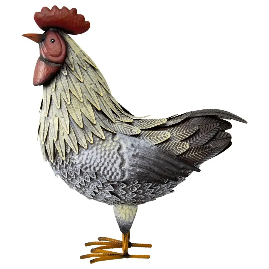 Willow & Silk Metal 42cm Proud Chook/Rooster Garden Statue/Figurine