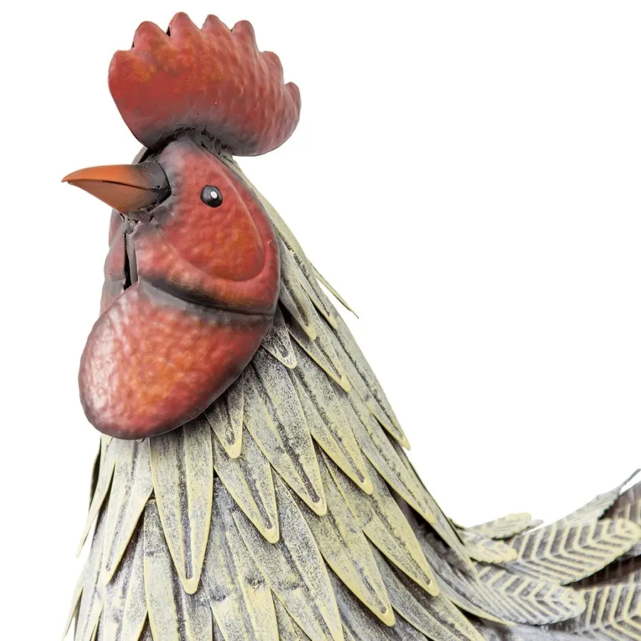 Willow & Silk Metal 42cm Proud Chook/Rooster Garden Statue/Figurine