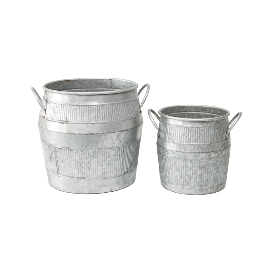 Willow & Silk Nested 38cm/30cm Set of 2 Barrel Pot/Planter