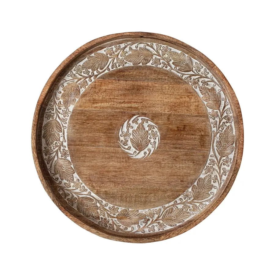 Willow & Silk Large 60cm Handmade Wooden Round Tray/Wallhanging