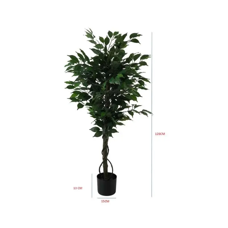 Willow & Silk Artificial/Faux 120cm Green Banyan Tree Plant in Pot