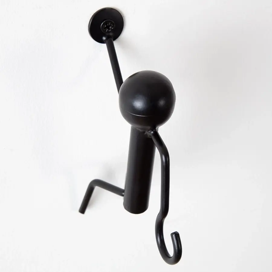 Willow & Silk Climbing Man Black 15cm Metal Wall Hook