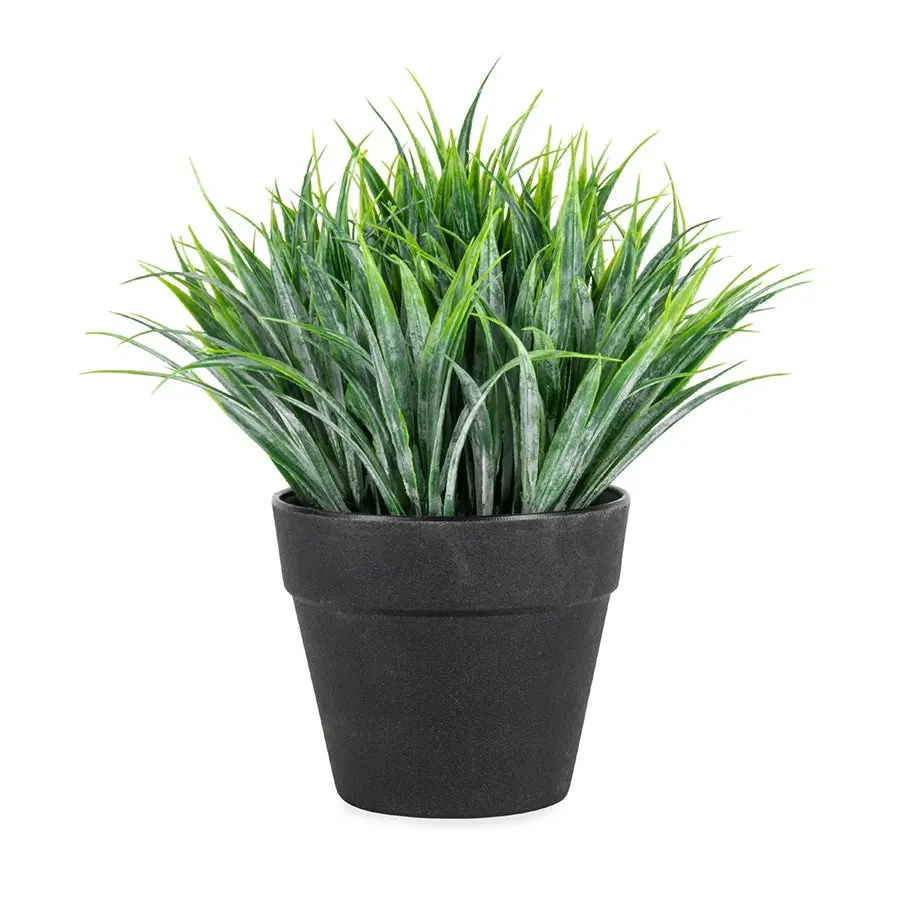 Willow & Silk Potted Artificial 18cm Green Ponytail Grass/Plant in Pot