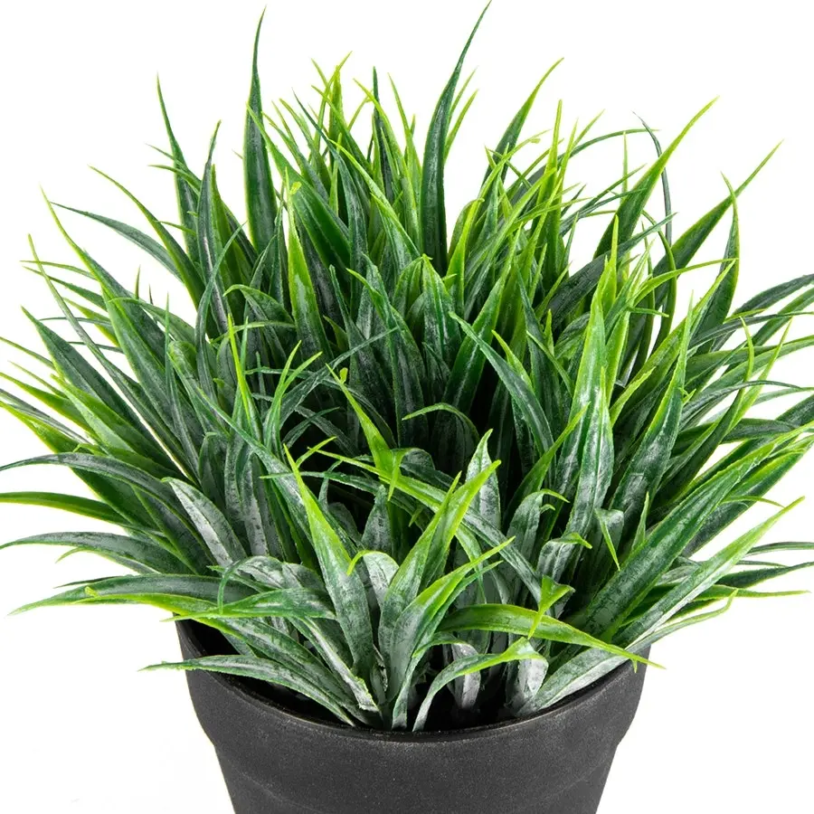 Willow & Silk Potted Artificial 18cm Green Ponytail Grass/Plant in Pot