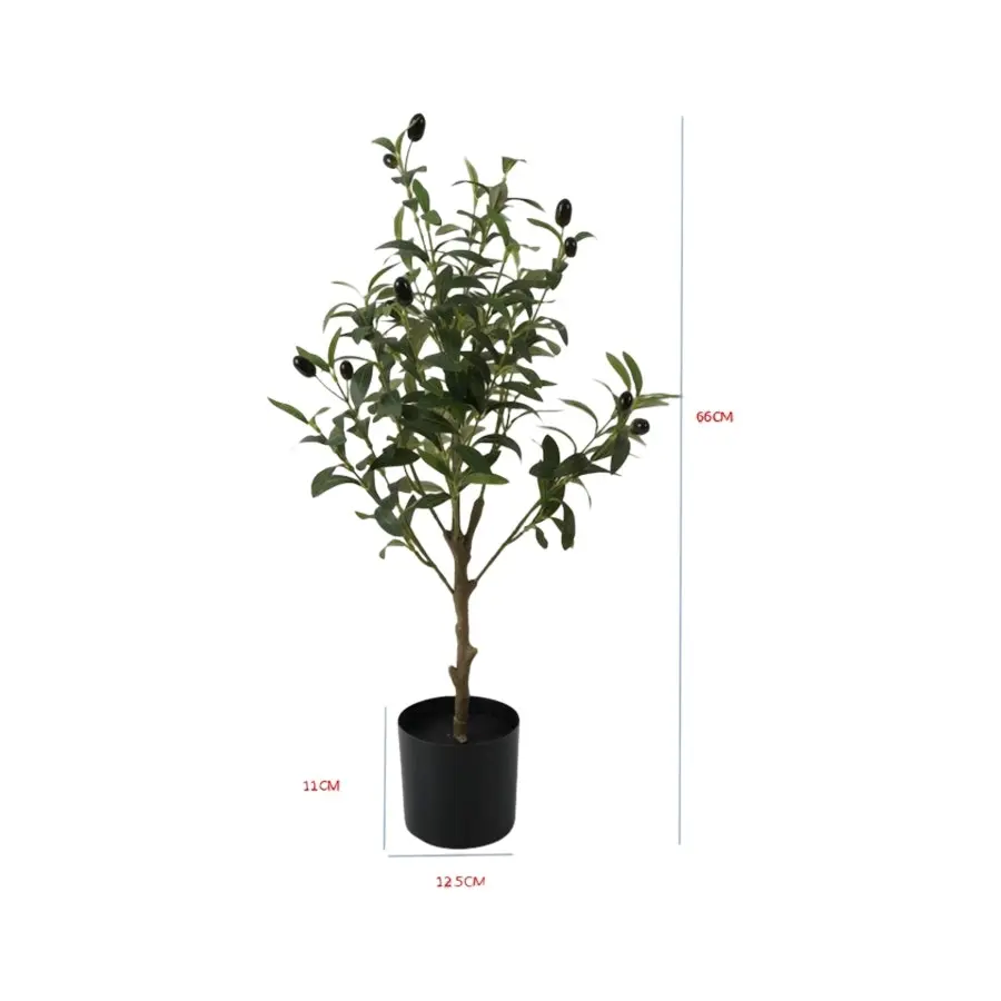 Willow & Silk Artificial 65cm Green Olive Tree/Plant in Pot