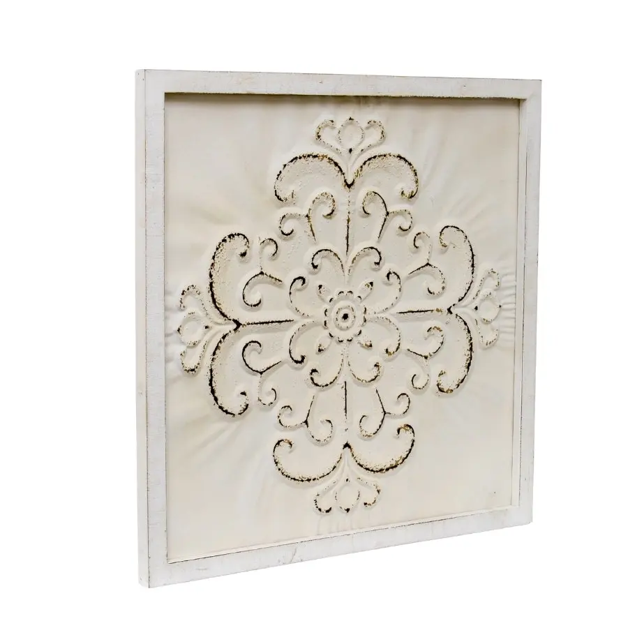 Willow & Silk Framed 58cm Metal Fleur Square Wall Art