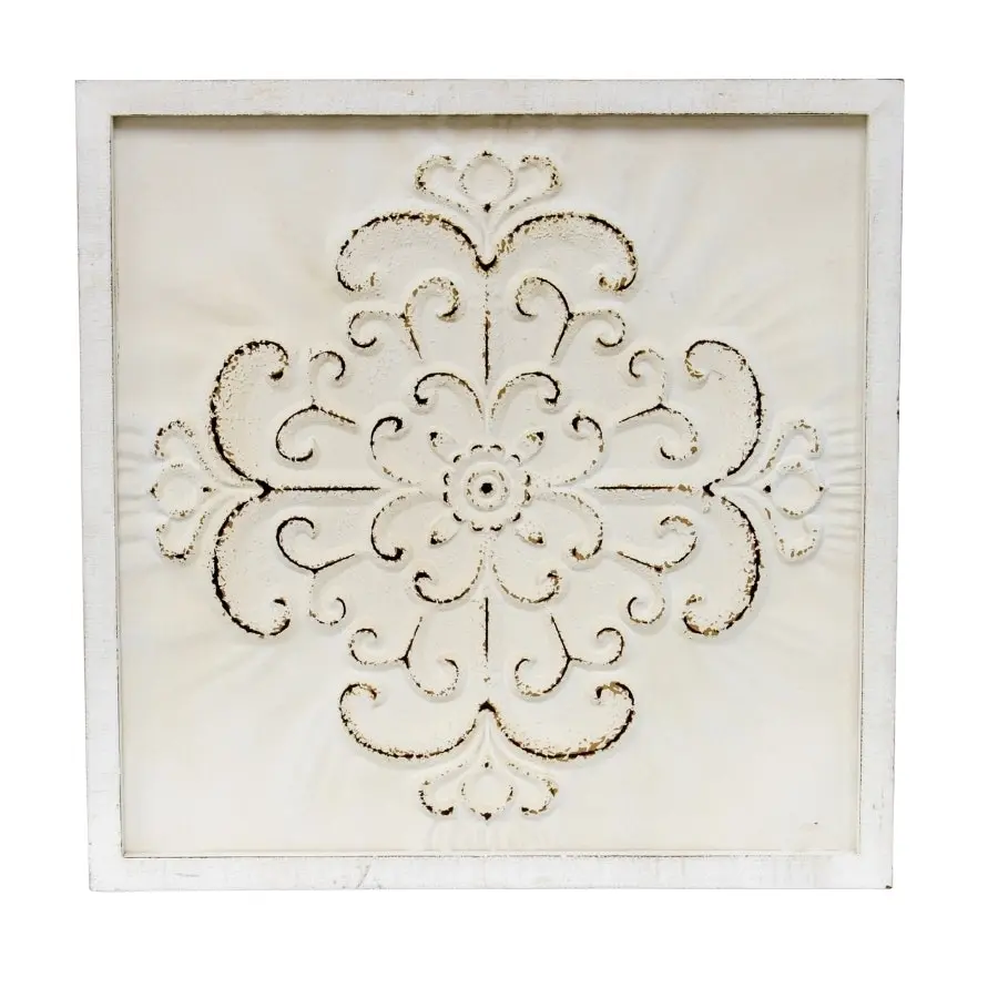 Willow & Silk Framed 58cm Metal Fleur Square Wall Art