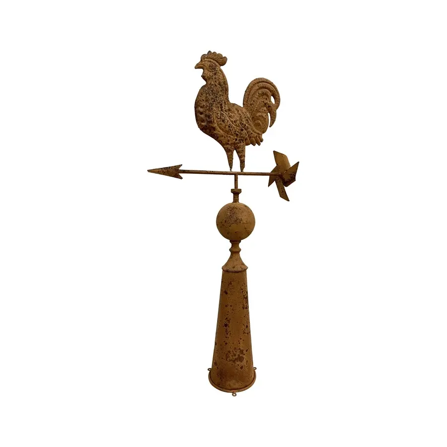 Willow & Silk Rustic 97cm Country Rooster Metal Weather Vane Ornament