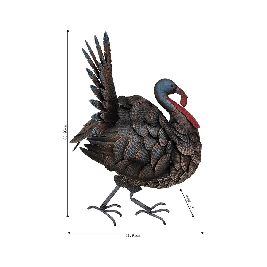 Willow & Silk Hanging Metal 61x42cm Mr Turkey/Bird Wall Art