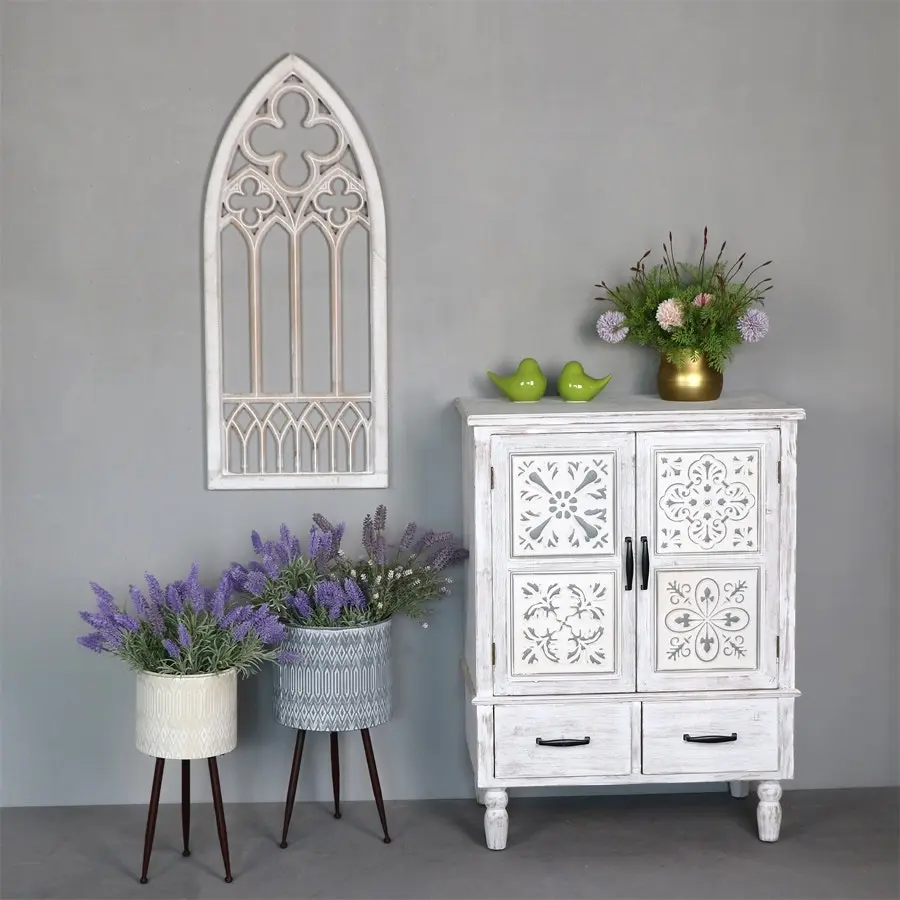 Willow & Silk MDF 90cm Gothic Arc Flower Wall Art