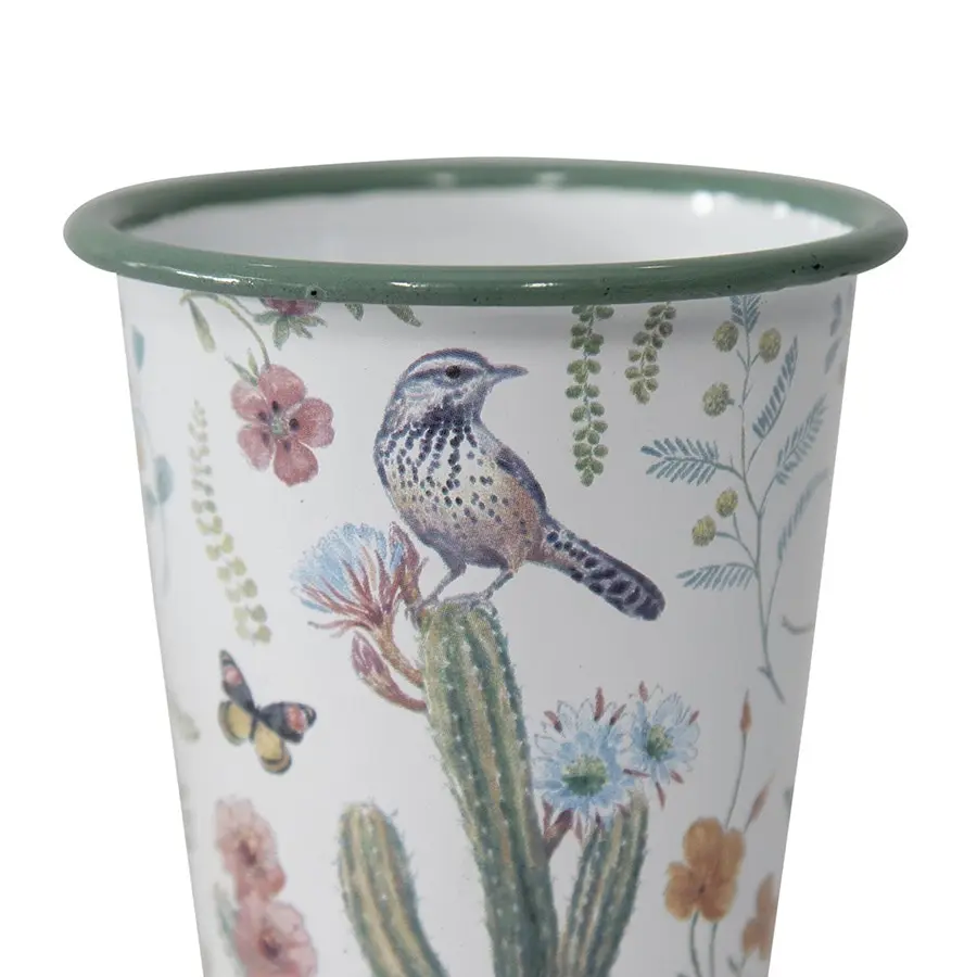 Willow & Silk Spring Set of 6 Birds & Flowers 9cm Planter Pots