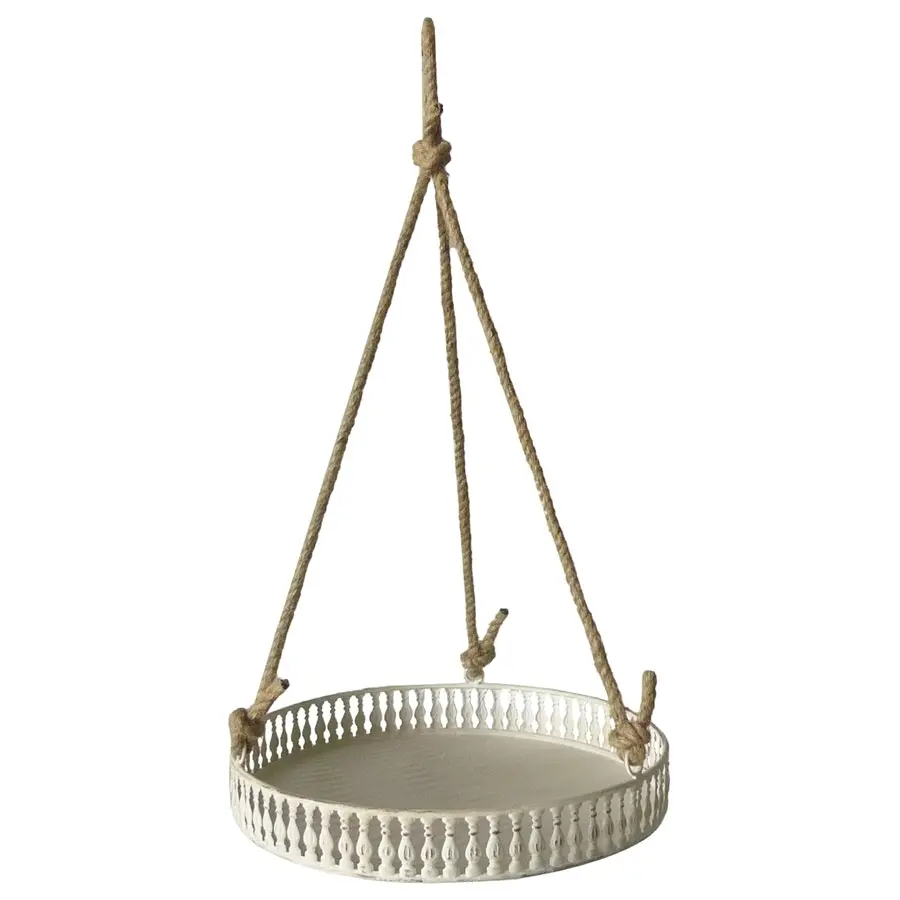 Willow & Silk Hanging 60cm White Round Pot/Planter Stand