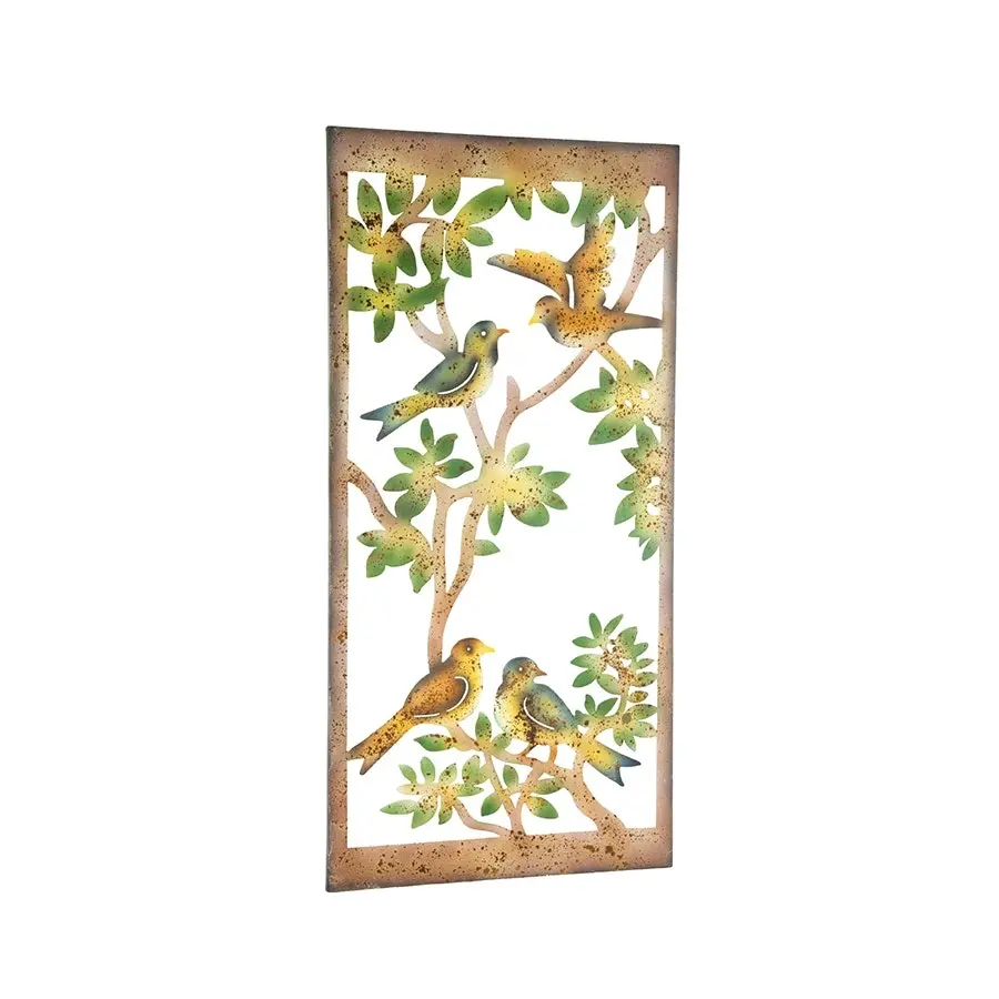 Willow & Silk Laser-Cut 91cm Birds on Branches Metal Wall Art