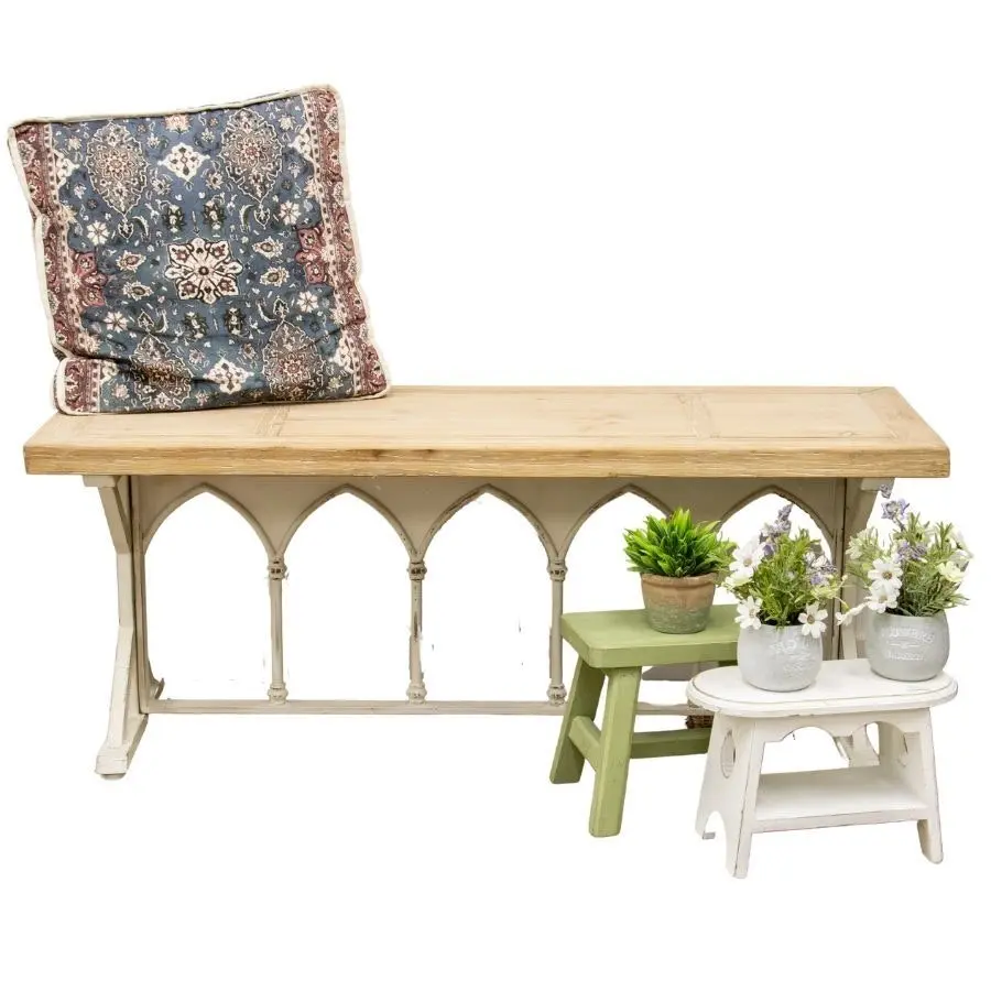 Willow & Silk 115cm Martinique Wooden Bench Console Table