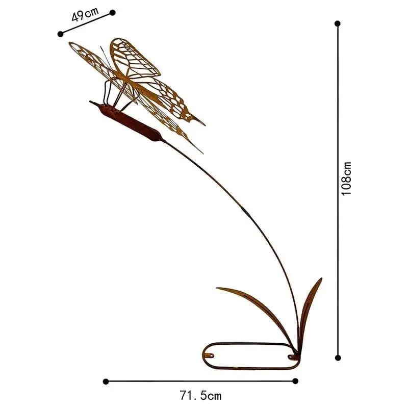 Willow & Silk Rustic 108cm Metal Flying Butterfly Garden Figurine/Stake