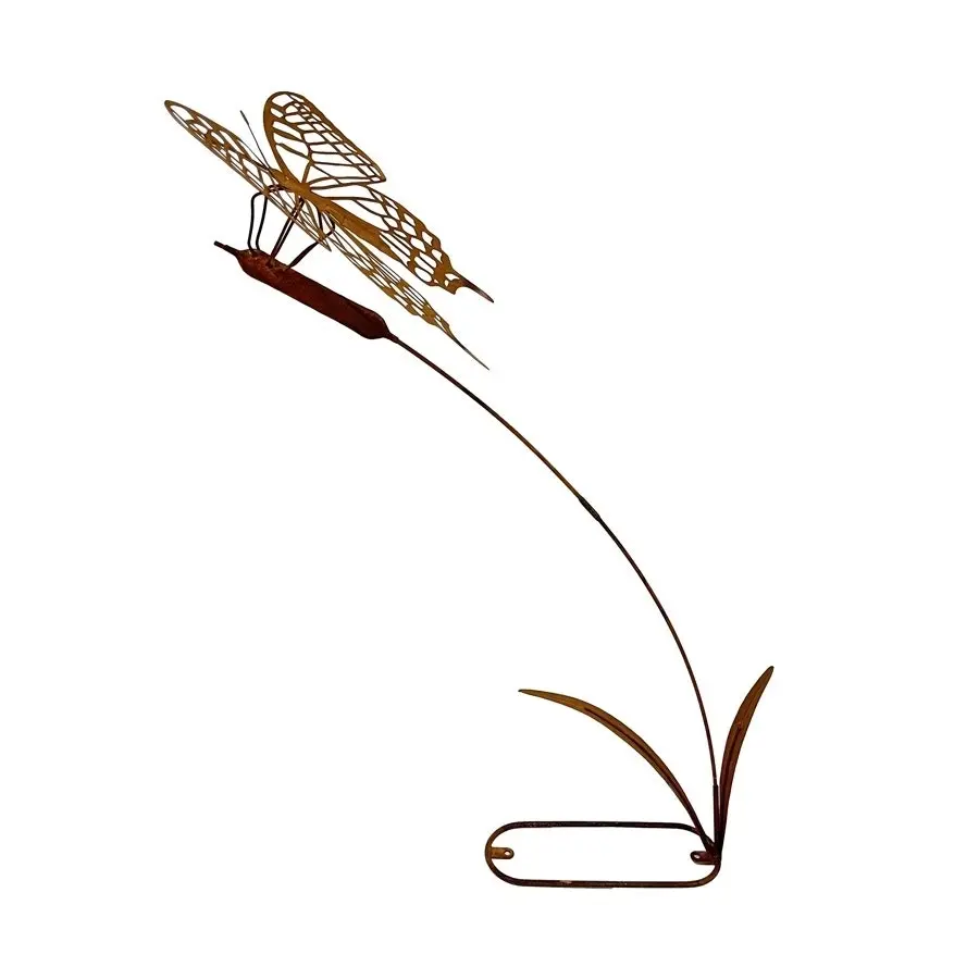 Willow & Silk Rustic 108cm Metal Flying Butterfly Garden Figurine/Stake