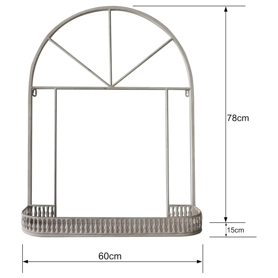 Willow & Silk Metal 78cm Arch Wall Plant/Flowers Shelf/Organiser/Holder