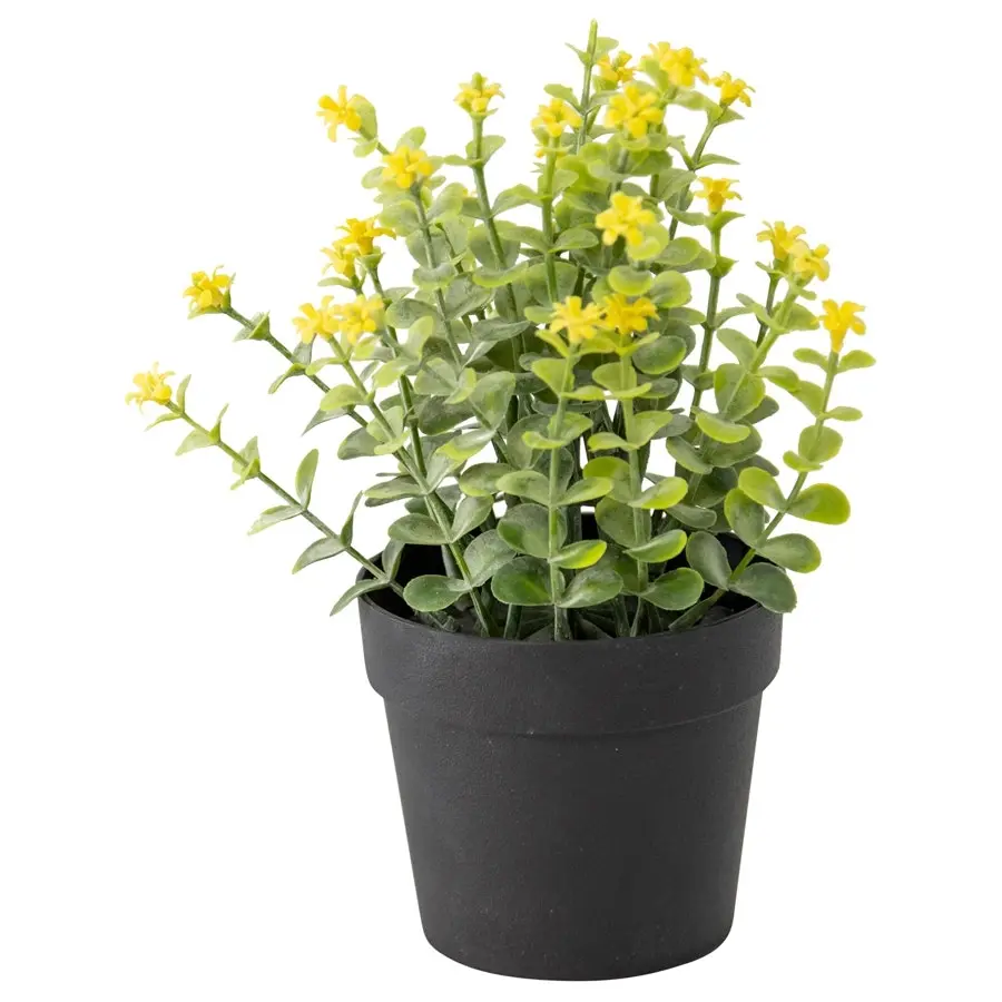 Willow & Silk Artificial 20cm Green Wildflowers Plant Pot