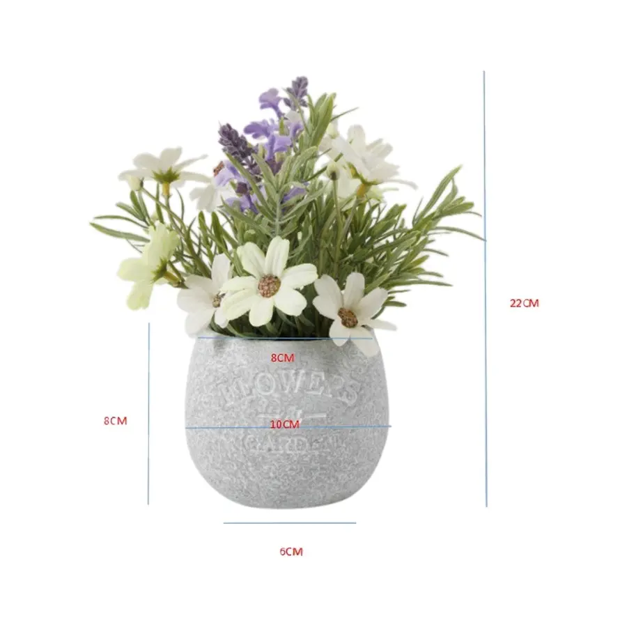 Artificial Lavender & Daisy Pot Plant