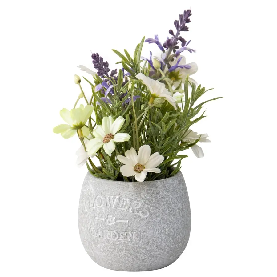 Artificial Lavender & Daisy Pot Plant