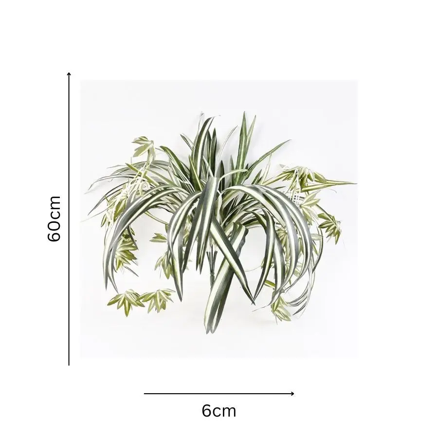 Willow & Silk Artificial Hanging 60cm Green Spider Plant Bush