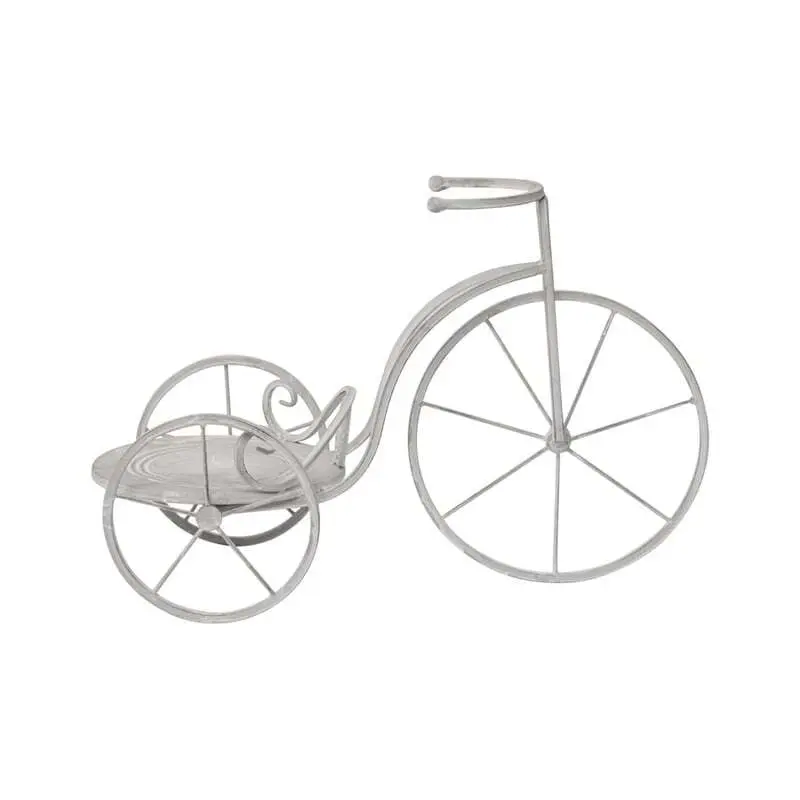 Willow & Silk Metal 53cm White/Grey Tricycle Garden Pot/Planter