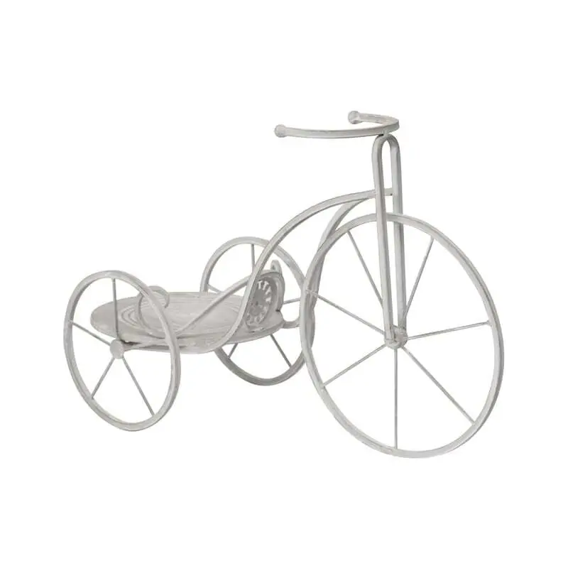 Willow & Silk Metal 53cm White/Grey Tricycle Garden Pot/Planter