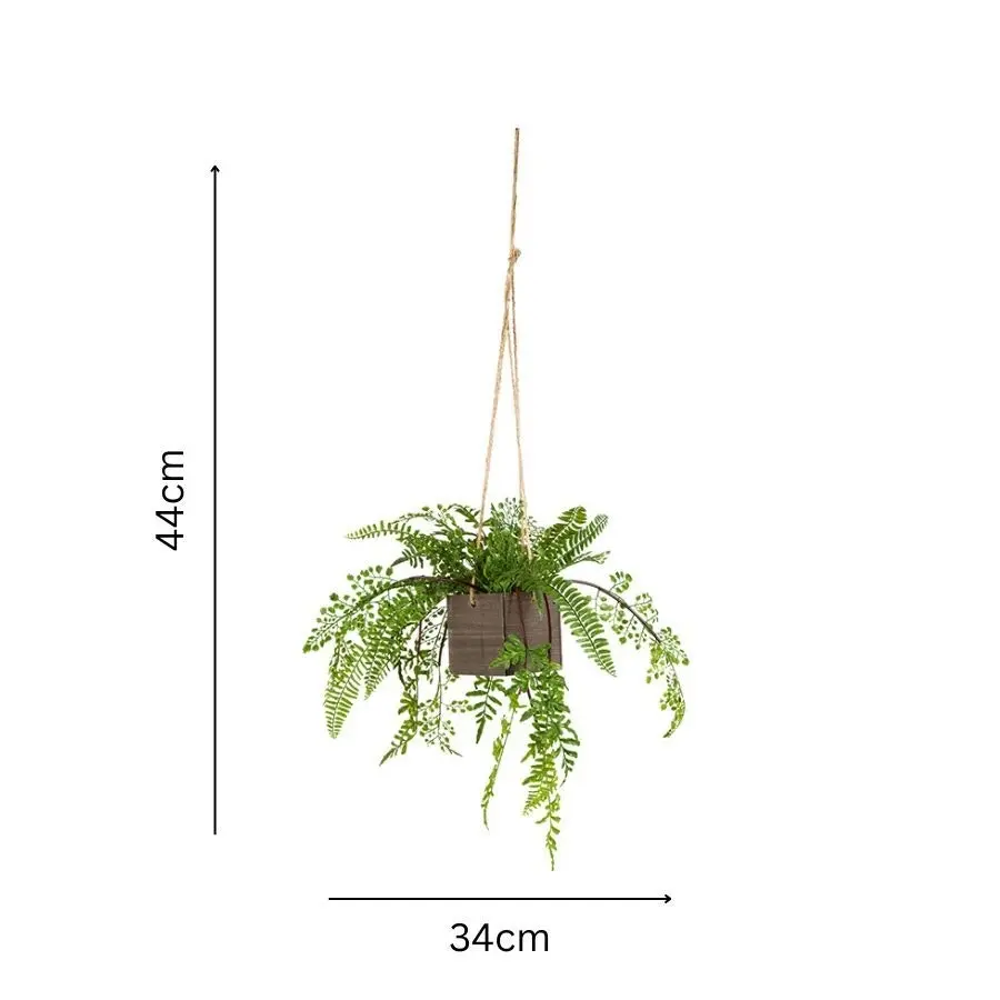 Willow & Silk 44cm Artificial Hanging Fern Pot/Planter Decor