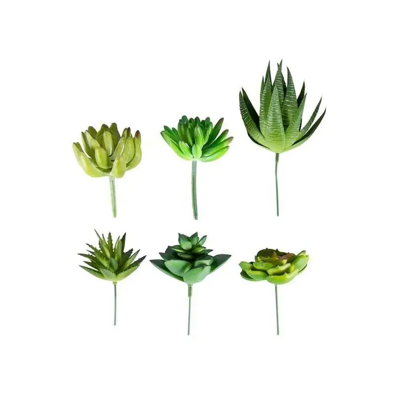 Willow & Silk Artificial 5cm Set of 6 Assorted Succulent Stem Plant