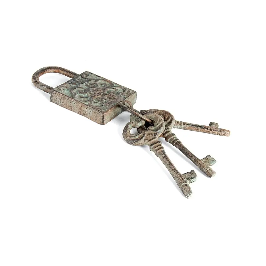 Willow & Silk Decorative Antique Lock & Keys Ornament