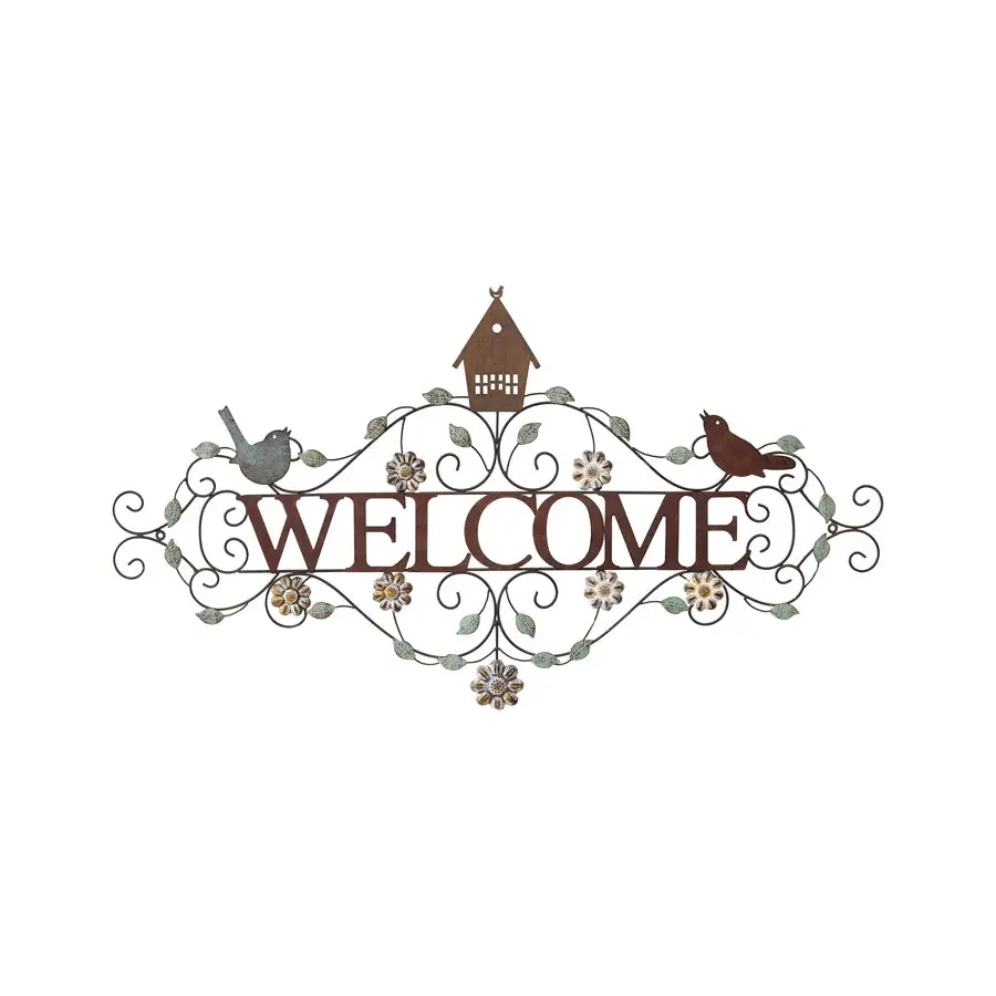 Metal Decorative 'Welcome' Door Sign Wall Art