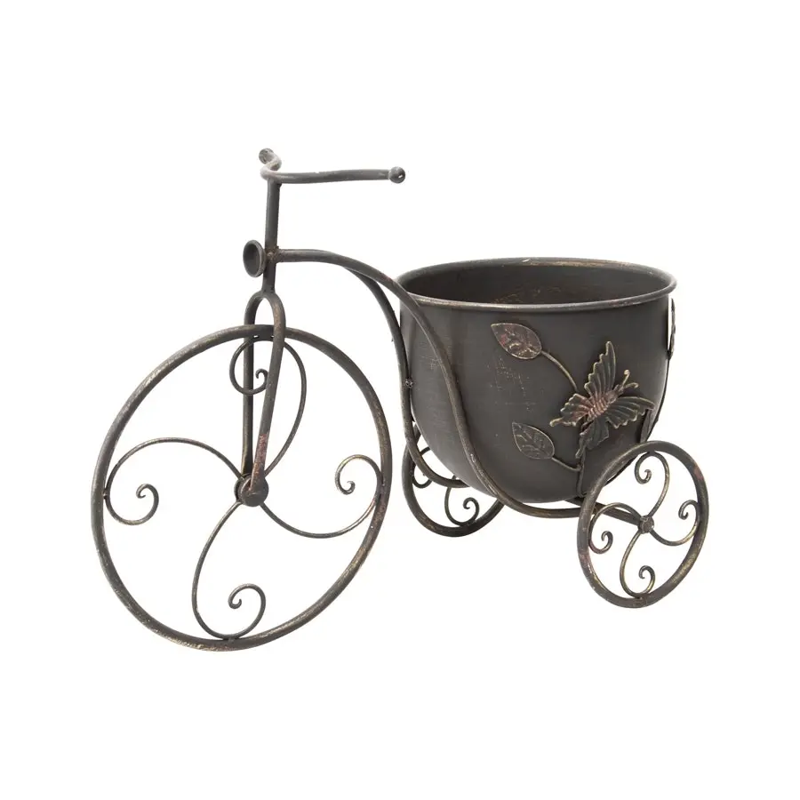 Willow & Silk Butterfly Design Metal Bicycle Pot Planter