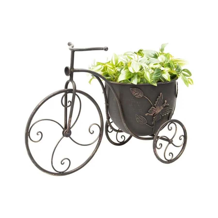 Willow & Silk Butterfly Design Metal Bicycle Pot Planter