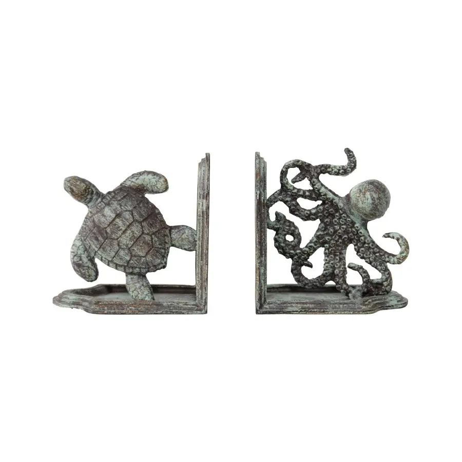 Willow & Silk Cast Iron Octopus & Turtle Bookends