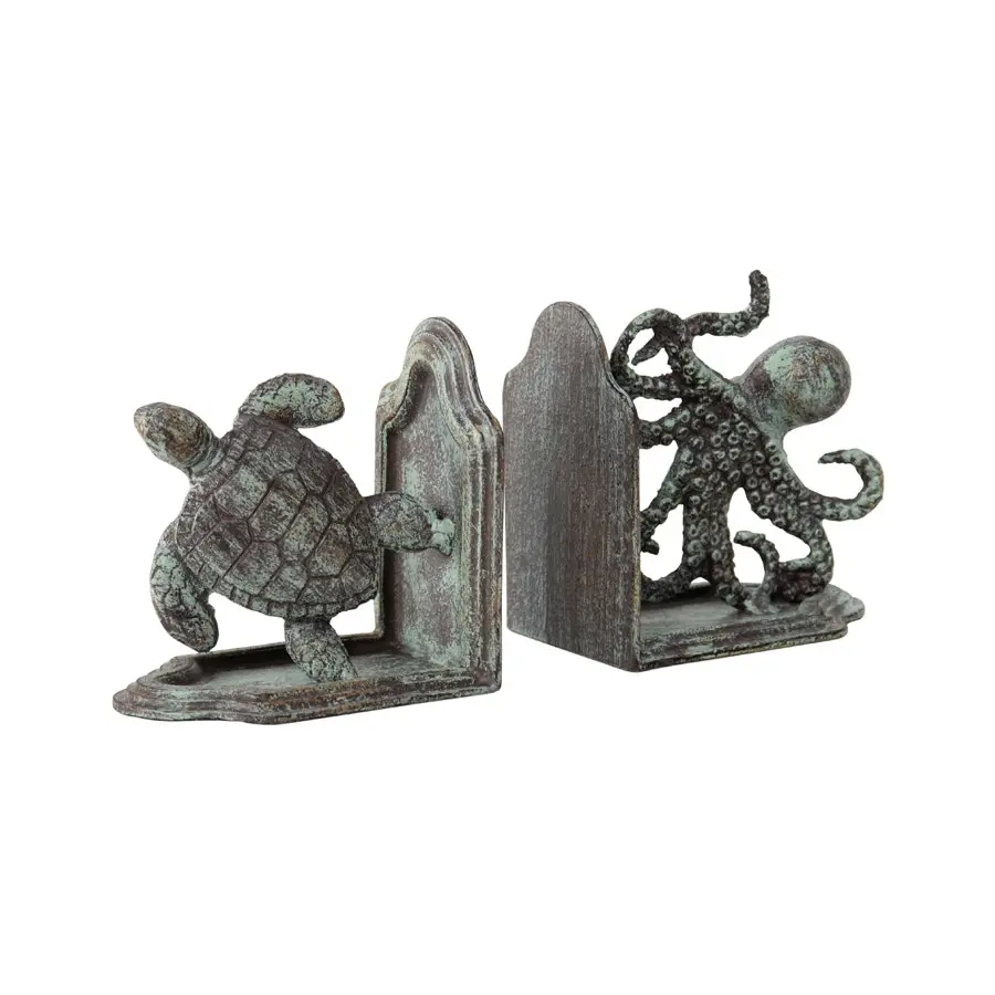 Willow & Silk Cast Iron Octopus & Turtle Bookends