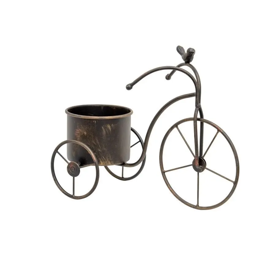 Willow & Silk Metal 39.5cm Bicycle Garden Pot/Planter w/ Bird