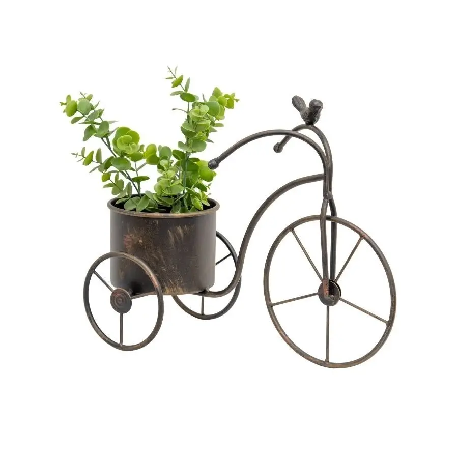 Willow & Silk Metal 39.5cm Bicycle Garden Pot/Planter w/ Bird