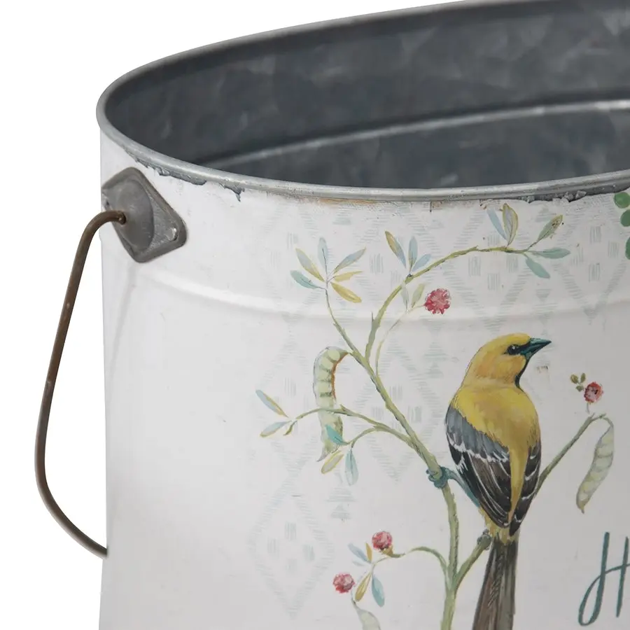 Willow & Silk Oval 41/33/25cm Birds/Butterflies Set of 3 Bucket Planters