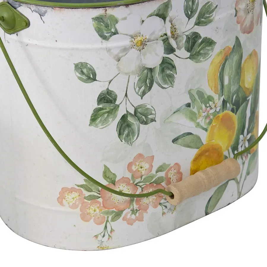 Willow & Silk Metal 41/33/25cm Set of 3 Summer Lemons Pot/Planter/Buckets