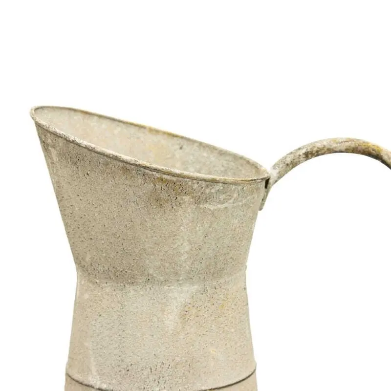 Willow & Silk Rustic 42cm Metal Taupe 'Garden' Jug Planter w/ Handle