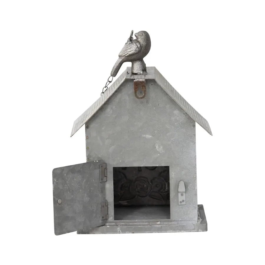 Willow & Silk 67cm Happy Home Hanging Birdhouse White/Grey